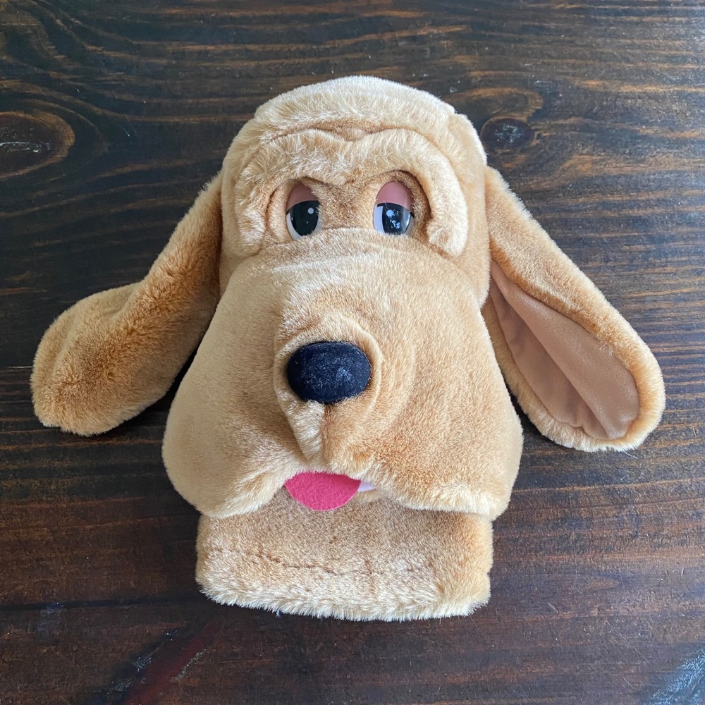Aurora World Inc Bloodhound Dog Hand Puppet Plush Tan Floppy Ears Golf Cover